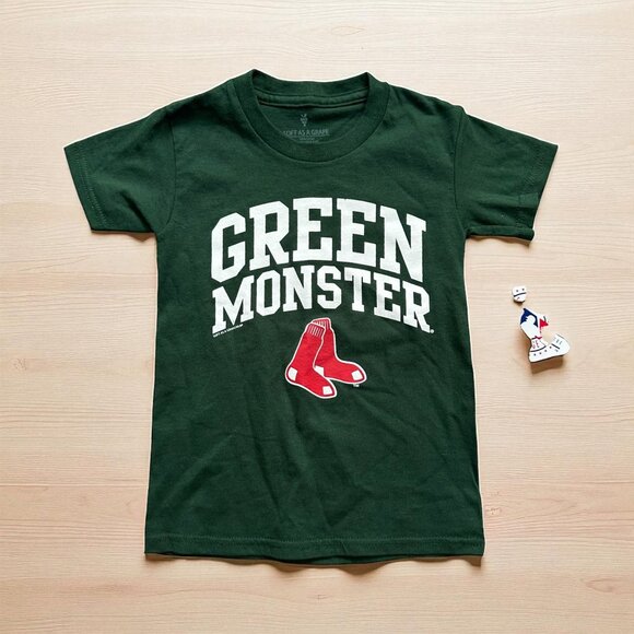 BOSTON RED SOX Boys Green Monster MLB T Shirt Size XS (2/4) NEW NWT - Picture 1 of 5